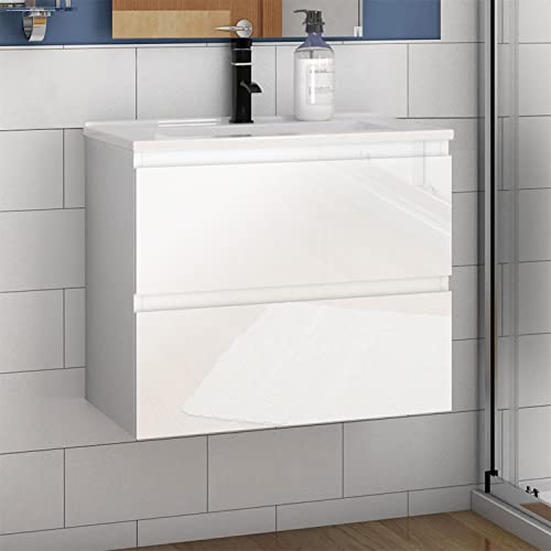 Aica Sanitär Badmöbel Set Hochglanz 60 cm Aalst Vormontieren Unterschrank Keramik-Waschbecken Waschtisch Hochglanz Weiß Aica Sanitär Badmöbel Set Hochglanz 60 cm Aalst Vormontieren Unterschrank Keramik-Waschbecken Waschtisch Hochglanz Weiß