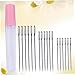 CIMAXIC Large Needle Point Set 19 Pcs Stainless Steel Sewing Needles with Storage Barrel Ideal for All Crafting Projects