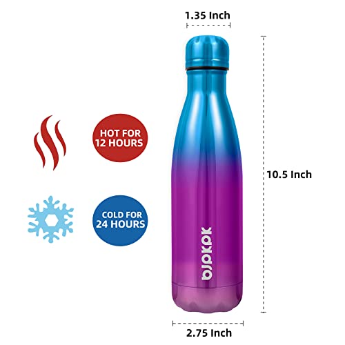 Image of BJPKPK 17 oz Insulated Water Bottle, Stainless Steel Flask, Leak Proof
