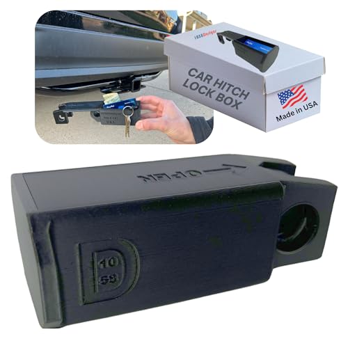 1058 Designs Hidden Trailer Hitch Lock Box Safe for Secure Weather Resistant Key Valuable Storage|Fits 2 Receivers | Turo Carshare
