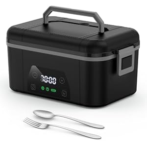 Lonchera térmica inalámbrica, temporizador inteligente, calentador de alimentos automático para adultos, contenedor de almuerzo eléctrico portátil de 5.5 tazas con bolsa aislada de mano