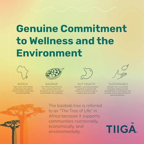 Tiiga Plant-Based Energy Drink - Natural Stamina Boost, Vegan Formula with Baobab Superfruit and Prebiotics, Gluten-Free, Low Sugar - Enhance Focus & Gut Health - Image 6