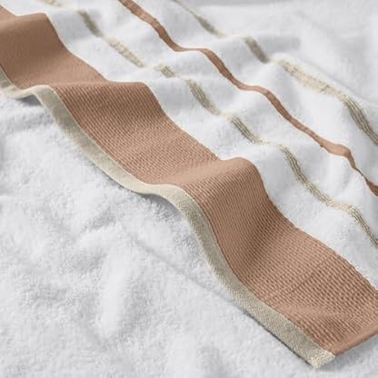 Great Bay Home Dekoratives Handtuch-Set, gekämmte Baumwolle, 4er-Pack, 66 x 40 cm, luxuriöse, ultraweiche, langlebige Handtücher für Badezimmerdekoration, (Dusty Rose/Cappuccino) – Bild 3