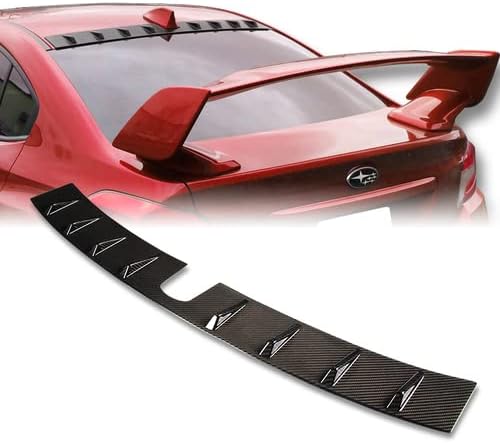 Alerón de techo de ventana trasera de fibra de carbono real compatible con Subaru Impreza 2012-2015 y compatible con Subaru WRX STI 2015-2021, 2013