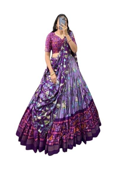 sarathybiz Womens Wedding Special Tussar Silk With Floral Printed Lehenga Choli-picture-31
