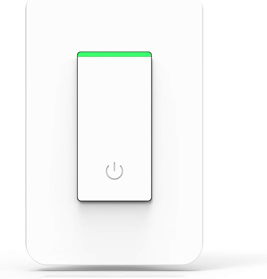 Smart Light Switch, WiFi Light Wireless Switch Remote Control Timing Function No Hub Required, Compatible with APP, Google Home Assistant & Echo Dot Alexa