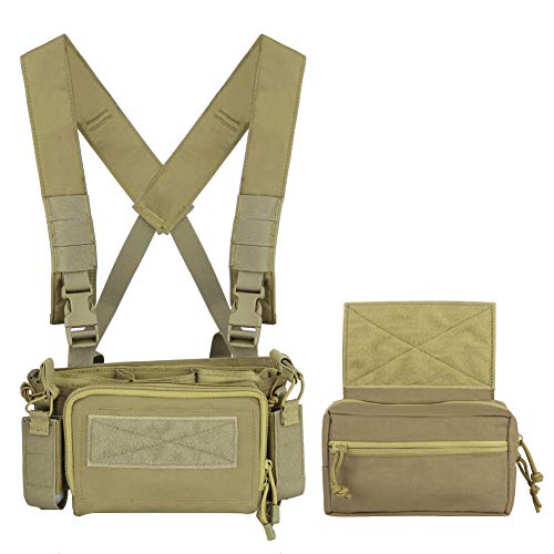 Hunting Tactical Vest Magazine Pouch Modular Chest Rig Set Drop Pouch 3Pcs Mag Insert Set #TOP2
