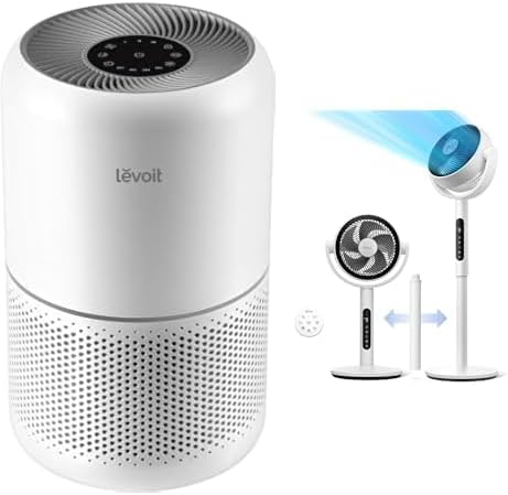 LEVOIT Air Purifier for Home,Core300-P, White + LEVOIT 16x25x1 AC Furnace Air Filter, MERV 11, 6-Month Pleated 1-Inch Air Filter, 2 Pack