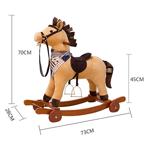 Schaukelpferd QIQIDEDIAN, Holzpferd, festes, Baby, kleines Holzpferd, Rad mit Doppelnutzung, Spielzeuggeschenk – Bild 4