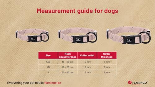 Hundehalsband – Puppy Dolly Taupe XXS 15–25cm – verstellbar – reflektierend – Nylon – für Welpen – Flamingo