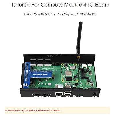 for Raspberry Pi Compute Module 4 IO Board Metal Box (A) Protection Cover Case with Cooling Fan Mini Computer Chassis @XYGStudy (CM4-IO-BOARD-CASE-A)