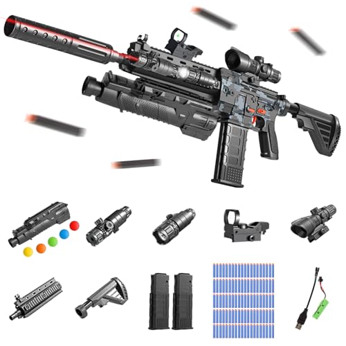 Spielzeug Pistole,Schaumstoff-Spielzeugpistole,Spielzeugpistole,Soft Bullet Toy Pistole,mit Automatischem Auswurf,Weichen Kugeln und Magazin,für Erwachsene&18+Kindergeschenke