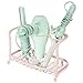 mDesign Metal Hair Care & Styling Tool Organizer Holder - 3 Sections - Bathroom Vanity Countertop Storage for Hair Dryer, Flat Irons, Curling Wands, Hair Straighteners - Light Pink/Blush