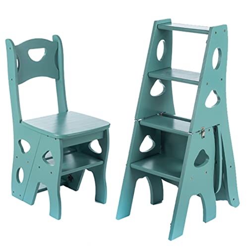 Escalera plegable convertible de 4 niveles, silla portátil ligera para taburete del hogar y estante de almacenamiento, soporte de exhibición de escaleras
