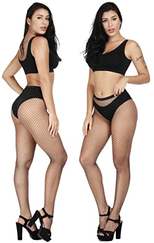 Womens Fishnet Stockings Black Tights Pantyhose Net Thigh High Stockings4