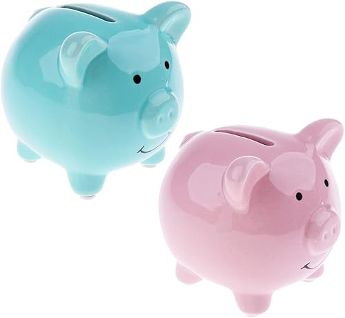 Miniatura 3 de Alcancía, caja de dinero, caja de ahorro, bancos de dinero, monedas de cerámica con forma de cerdo de dibujos animados, monedas de ahorro de dinero