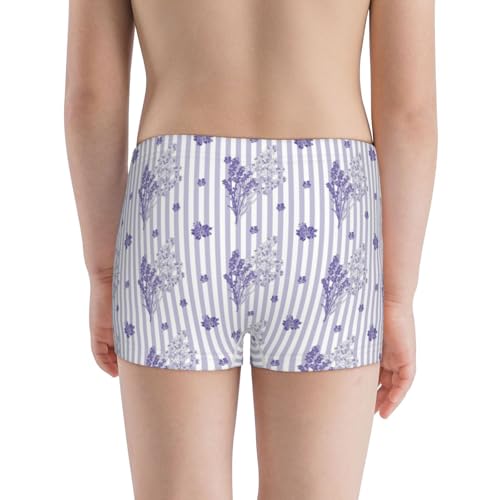 Boys' Cotton Boxer Brief Soft Underwear-Bouquet And Lavender Flowers3
