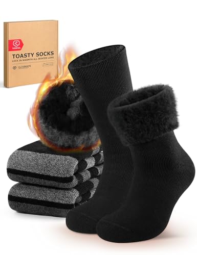 [CLOSEMATE] 靴下 メンズ パイル ソックス 発熱 厚手 冬 超極暖 吸湿速乾 防臭 24-27cm 27-30cm アウトドア 2足入り