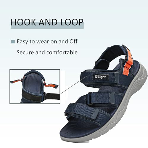 i78 Mens Athletic Walking Sandals with Adjustable Hook and Loop Strap Soft Cushioning Lightweight Comfort Casual for Outdoor Hiking Travel2