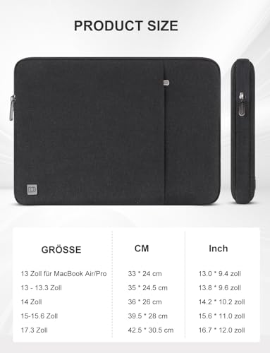 DOMISO Funda para Portatil Ordenador 13 Pulgadas,Funda para MacBook Air 13 M4 M3 M2 2025,MacBook Pro M2,iPad,DELL,Lenovo,HP,ASUS Chromebook,Laptop PC Case Sleeve,con Paquete de Accesorios,Negro - imagen 7