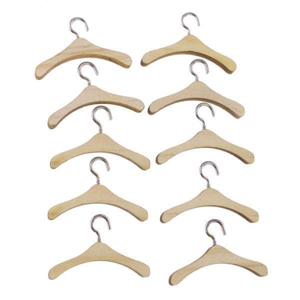 CALANDIS™ 2x10 Pieces Wooden Clothes Hanger Metal Hook for BJD Dolls 7.5cm | Full Size, SD | Dollfie & BJDs | by Brand, Company, Character | Dolls-picture-26