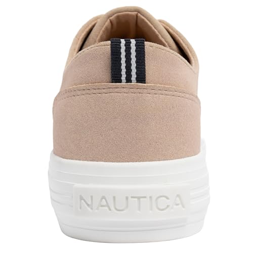Image of Nautica Women's Fashion Sneaker, Classic Low-Top Lace-Up Casual Shoe with Metal Side Logo and Soft Cushioned Comfort for Everyday Wear