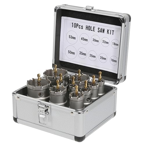 超硬ドリル約3キロ26本セット (D10 25本　D8 1本)未使用 Amazon.co.jp: Vearter 10本組 16-53mm ホールソーキット 超硬