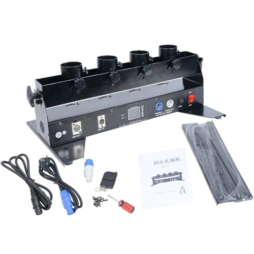MáQuina De Confeti EléCtrica De 4 Disparos, Soplador De Confeti Con Efecto De IluminacióN De Escenario, Lanzador De Confeti, CañóN De Serpentina Con Control Remoto InaláMbrico Para Fiestas, Bodas