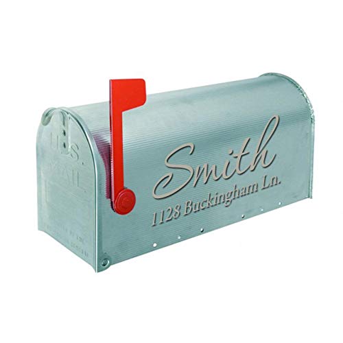 Mailbox Decals Personalized Address and Street Name Outdoor Stickers VWAQ-CMB1 (12 Inch X 6 Inch, Silver)