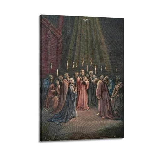 Affiche Pentecost par Gustave Doré toile décorative de 50,8 x 76,2 cm pour salon