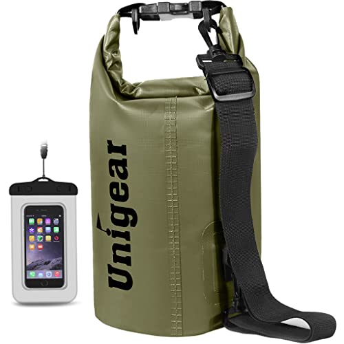Unigear Waterproof Bags/Waterproof Bags/Dry Bag (2L/5L/10L/20L/30L/40L) for Outdoor Activities and Water Sports, Camping, Boating, Kayaking, Fishing with Waterproof Phone Pouch