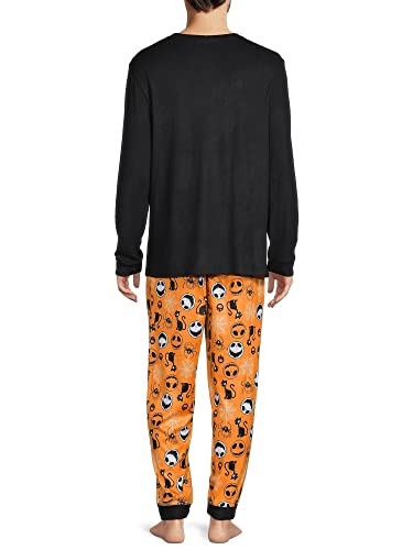 Briefly Stated Nightmare Before Christmas Jack Skellington Men's Pajama Set, Orange4