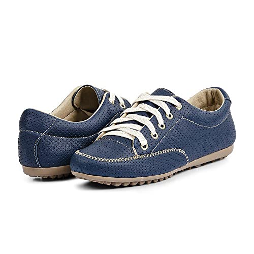 Sapatênis Tênis Feminino Casual Perfurado Izabela Araújo - 200 - Marinho Tamanho:40;Cor:Azul