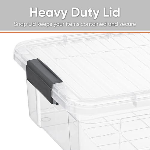 Image of Superio Storage Bins with Lids, Clear Plastic Containers for Organizing, Stackable Totes, BPA Free, Odor Free, Organizer Boxes for Home, and Dorm (3 Pack, 22.75 Qt)