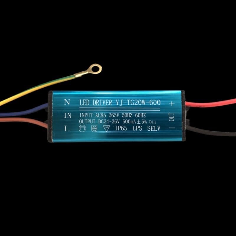 LED Driver 20W 30W 50W Adapter Transformer AC85V-265V to DC24-36V Constant Current 600ma 900ma 1500ma Waterproof Power Supply(20W)