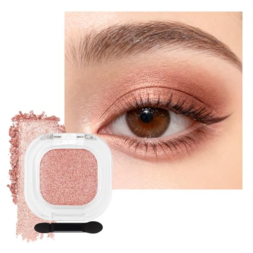 Erinde Champagne Rose Gold Single Eyeshadow Palette, Shimmer Crea...