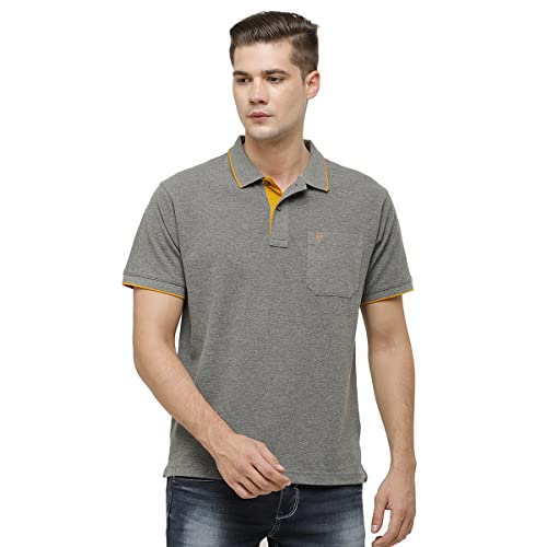 Classic Polo Mens Cotton Blended Solid Half Sleeve Regular Fit Polo Neck T-Shirt