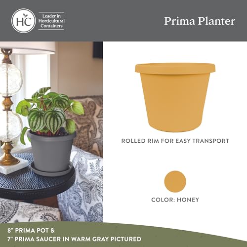 The HC Companies Prima Runder Kunststoff-Blumentopf mit gerolltem Rand, Leichter und UV-beständiger Blumentopf für Kräuter und mehr… – Ansicht 2