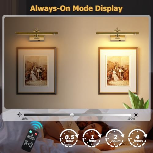 Luces de latón para pared inalámbricas LED de 3W para pinturas 16" 3