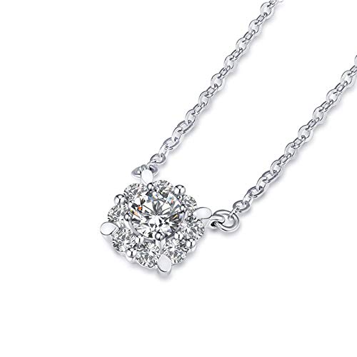 Collier en or blanc 18 carats, le cadeau d'anniversaire idéal avec pendentif fleur