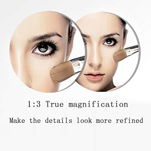 Miroir de beaute grossissement 3X avec miroir cosmétique extensible argent