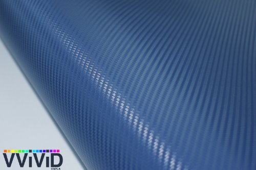 Image of VViViD XPO Electric Blue 3D Carbon Fiber Vinyl Wrap Roll with Air Release Technology (5ft x 5ft)