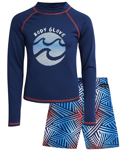 Image of Body Glove Boys Swim Set - 2 Piece Boys Swim Trunks with Rash Guard UV Protection Swimsuit Kids Bathing Suits (Sizes 4-12)