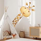 Giraffe Wall Decal,Colorful Animal Wall Stickers,Cute Giraffe Wall Decoration，Safari Animal Wall Stickers，Suitable for Kindergarten, Nursery, Boys and Girls Bedroom Wall Decoration