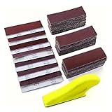 Schleifpapier Set, 51-Teiliges Mikro-Schleifwerkzeuge, Schleifpapier für Holz, Detailgriff-Schleifwerkzeugemit Körnung 80/120/180/240/400 für Heimwerker, Enge Räume, Polieren (Rot)