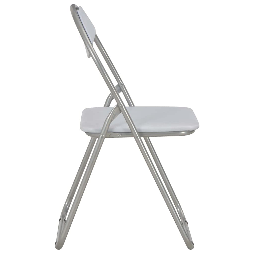 Hothingwell 2 Klappstühle, weiß, Kunstleder, für Esszimmer, Küche, Eingangsbereich oder Büro, Rahmen aus robustem Stahl, faltbar und leicht, leicht zu reinigen mit einem feuchten Tuch