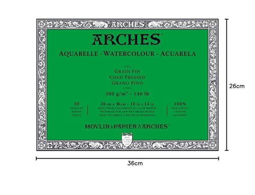Image of Arches Watercolor Paper Block, Cold Press, 10 inch x 14 inch, 140 pound