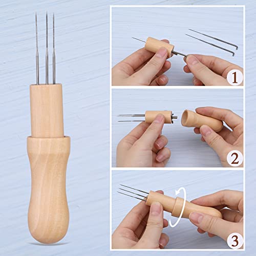 Image of Mayboos Wool Felting Tool Kit - 3 Needles, Finger Protector for Home Craft Work