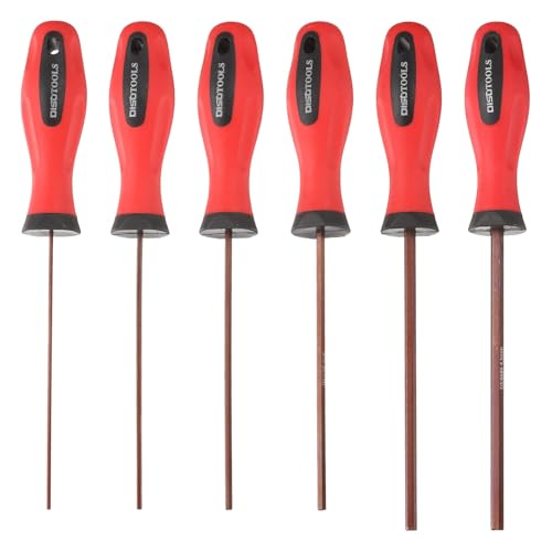 sourcing map 6pcs Hex Screwdriver Wrench Set 1.5/2/2.5/3/4/4.5mm S2 Steel Metric Magnetic Flat Head Screw Driver Hexagon Wrenches for Hand Repair Tools