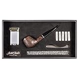  Pfeife Premium Set Jean Claude braun Rustik gerade/Feuerzeug, Besteck